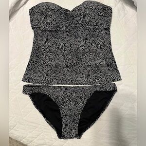 Black and White Tankini Swimsuit